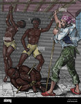brazilian-slave-trade-engraving-later-colouration-iconographic-enclyclopaedia-DFC1GK.jpg