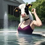 A cow washes herself in a bath with soap.jpg